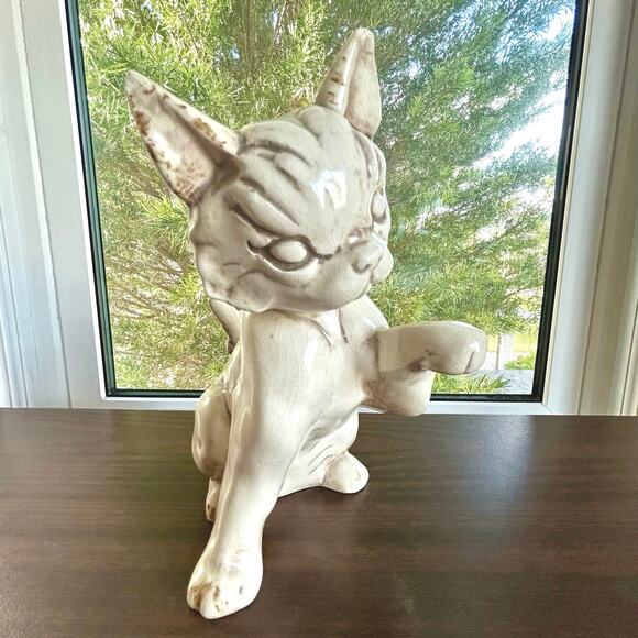 Vintage Freeman McFarlin Cat Figurine – 9” Ceramic Kitten Sculpture, El Monte CA - Picture 2 of 14
